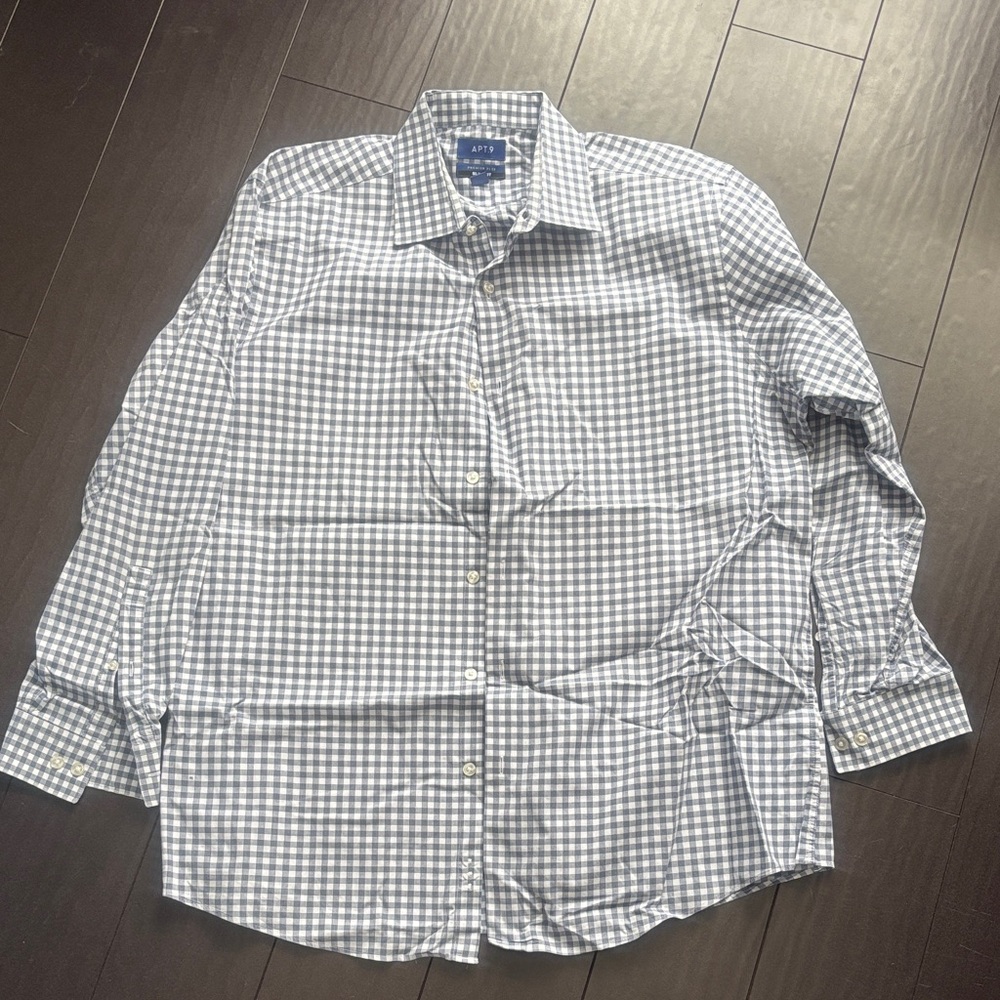 Apt. 9 Men's Gingham Shirt - Black and White